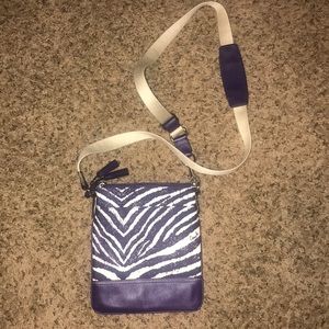 NWOT Purple zebra print coach cross body